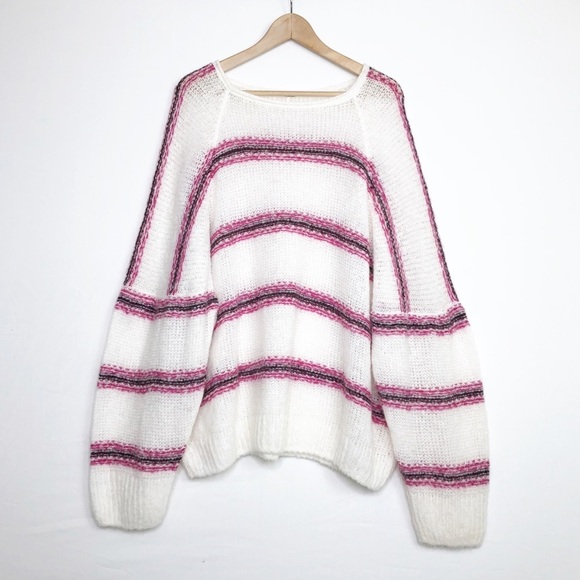 Free People Hockley striped alpaca oversize lightweight sweater - Picture 2 of 14